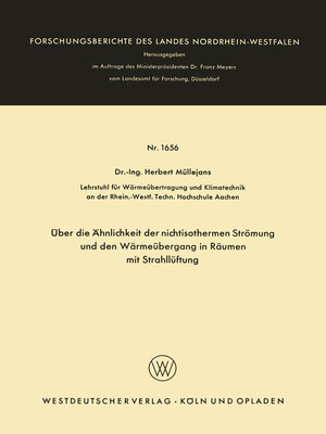 cover image of Über die Ähnlichkeit der nichtisothermen Strömung und den Wärmeübergang in Räumen mit Strahllüftung